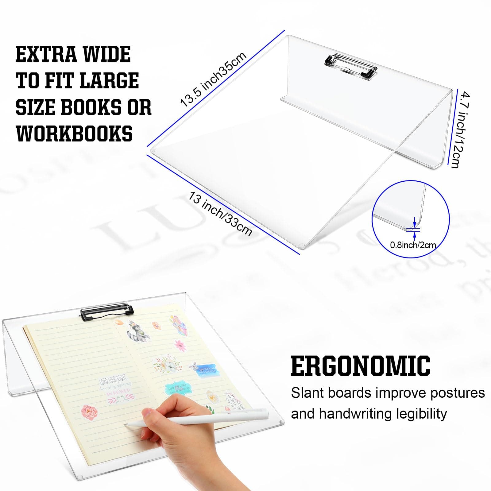 Snapklik.com : Estune Acrylic Ergonomic Writing Slant Board Transparent ...
