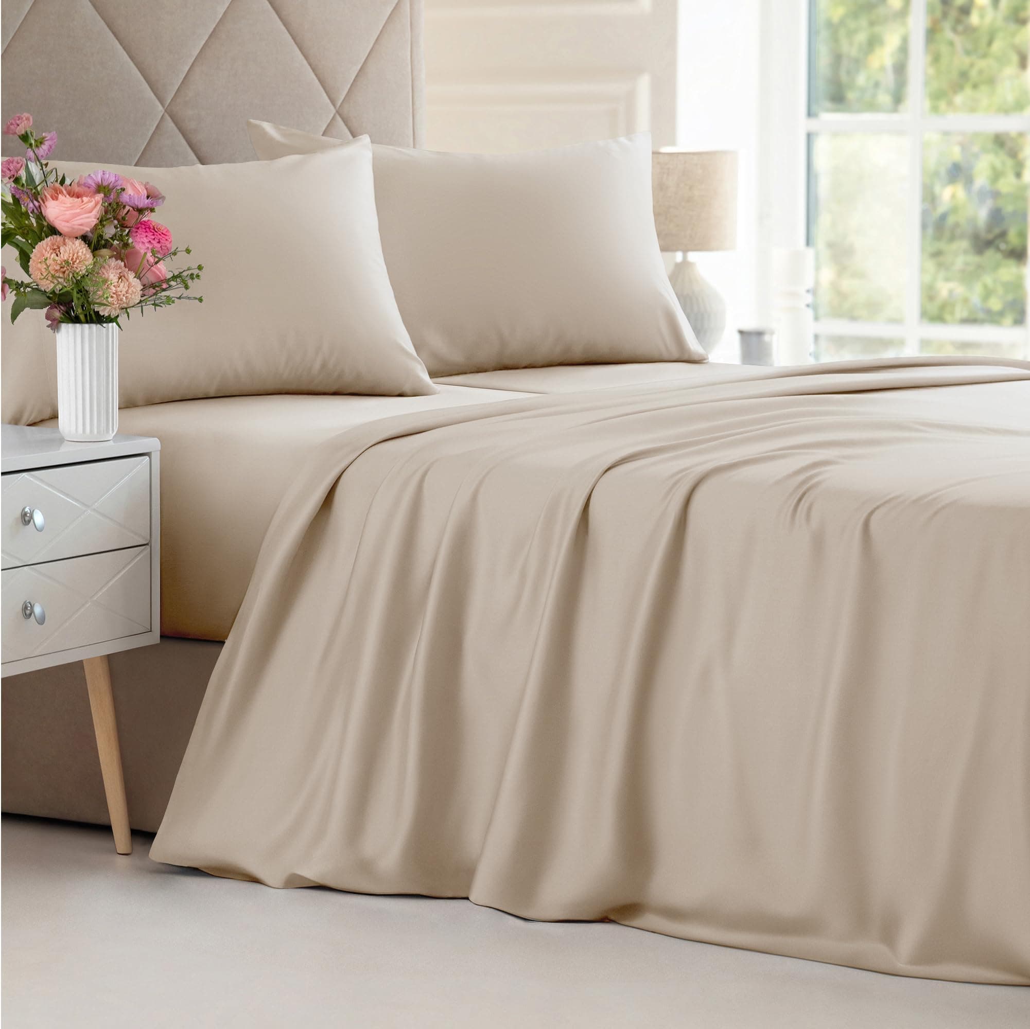 Amazon.com: CGK Unlimited Bed Sheets Split King Size - Cooling Sheets ...