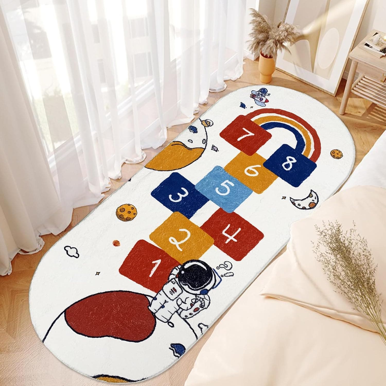 Amazon.com: USTIDE Kids Carpet Oval Hopscotch Bedside Rug Non-Slip ...