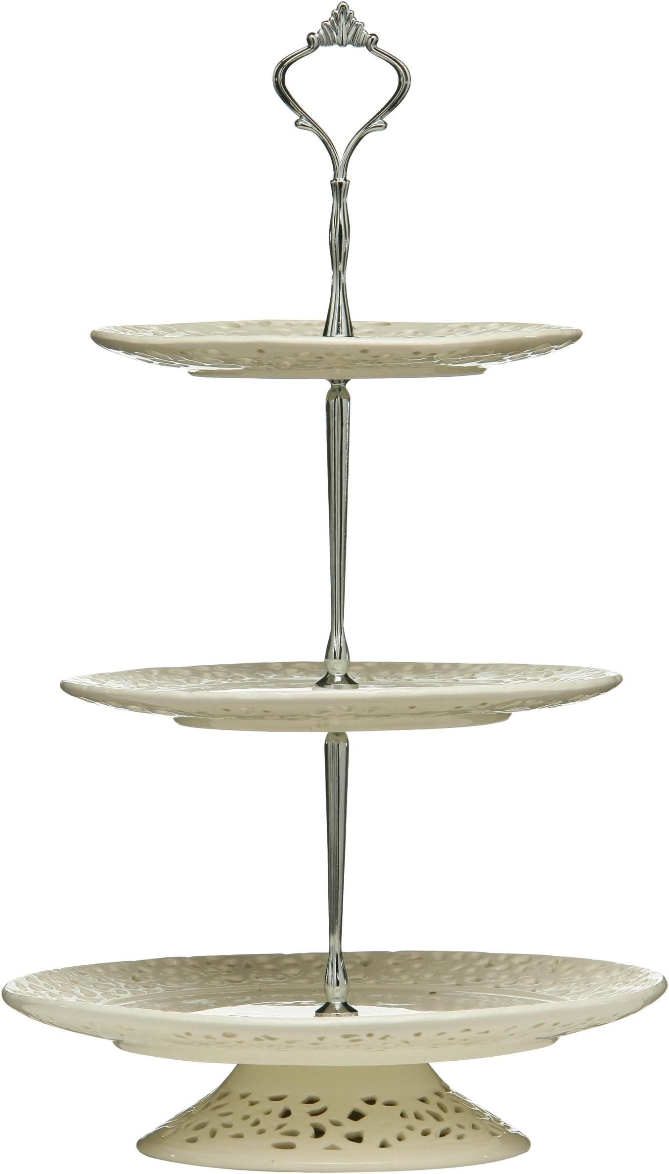 Premier Housewares Ceramic Cake Stand Metal Shaft Cake Stands For ...