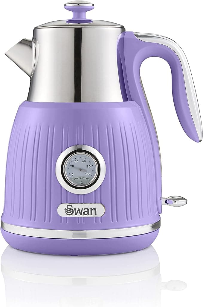 SWAN SK31040PURN Retro Kettle with Temperature Dial, 360 Degree ...