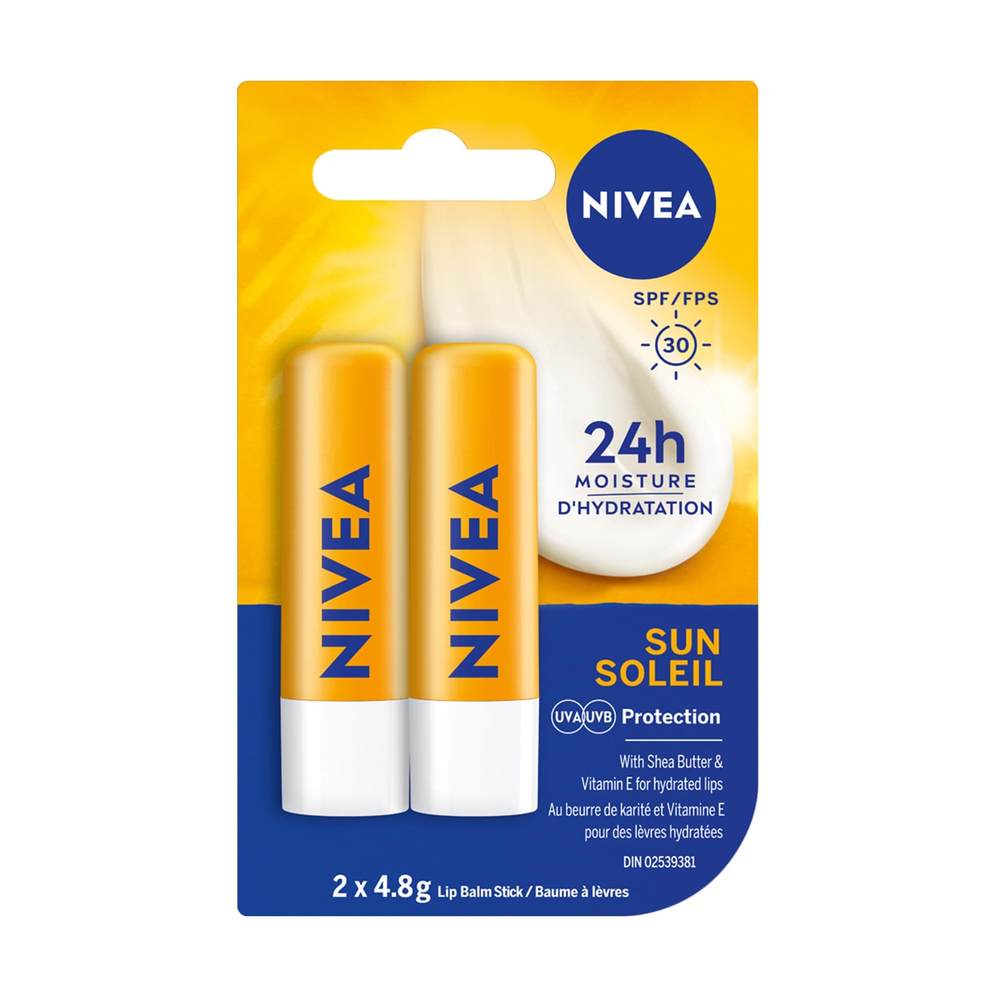 Amazon.com : NIVEA Sun Caring Lip Balm Sticks with SPF 30, Duo Pack (2 ...