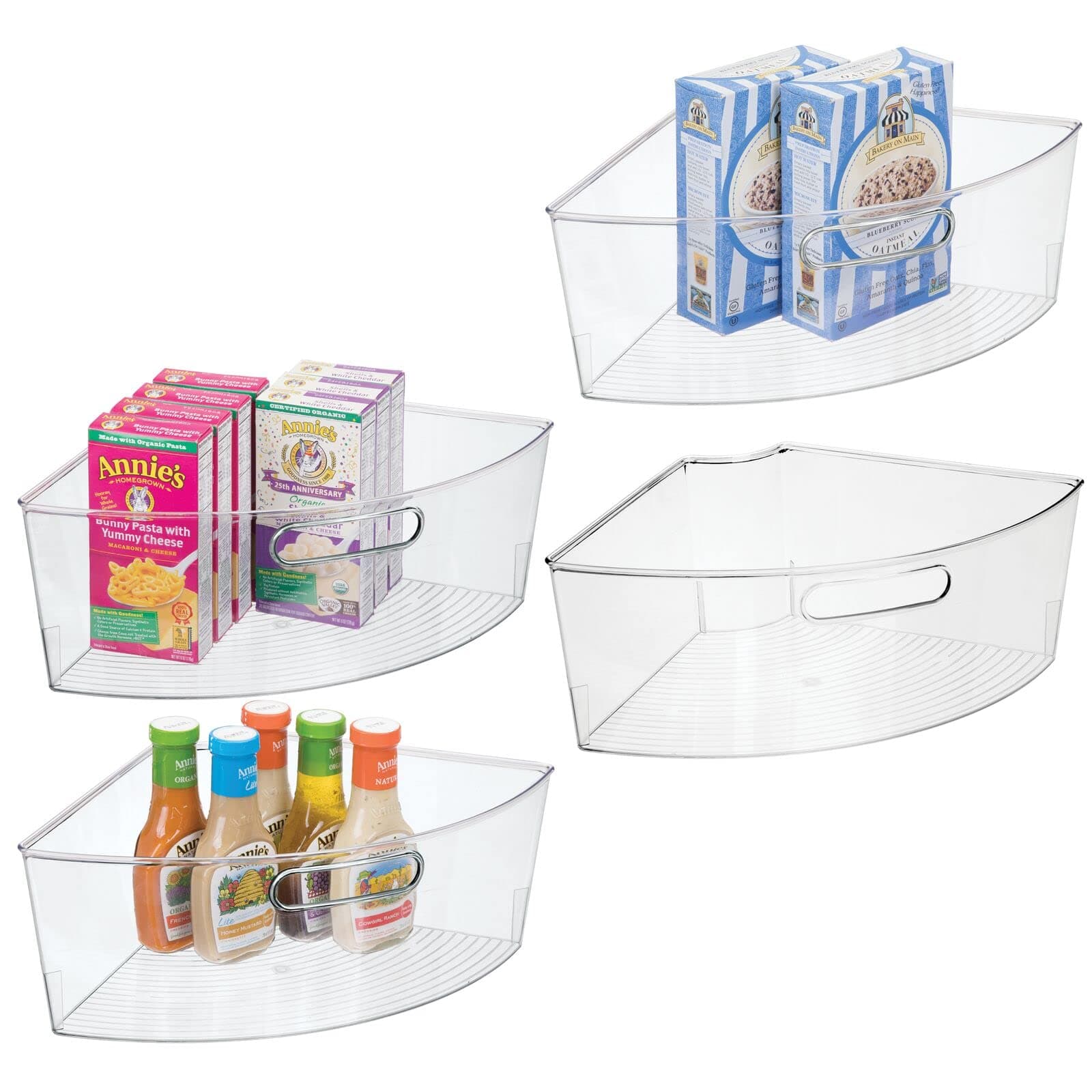 Mdesign Kitchen Cabinet Plastic Lazy Susan Storage Turntable Organizer ...