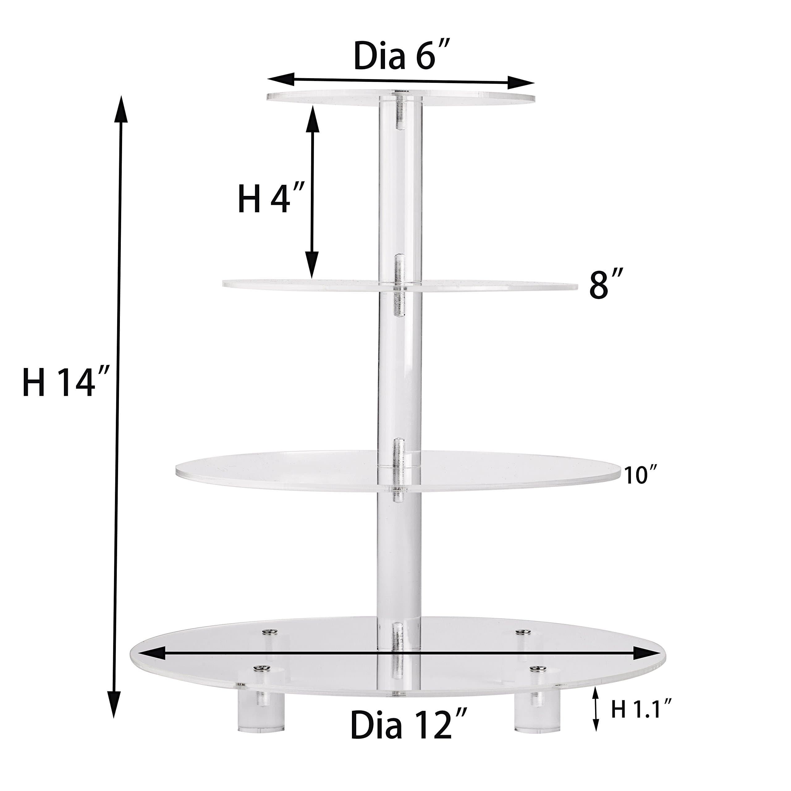 YestBuy 4 Tier Round Acrylic Cupcake Stand with Base, Premium Cupcake ...