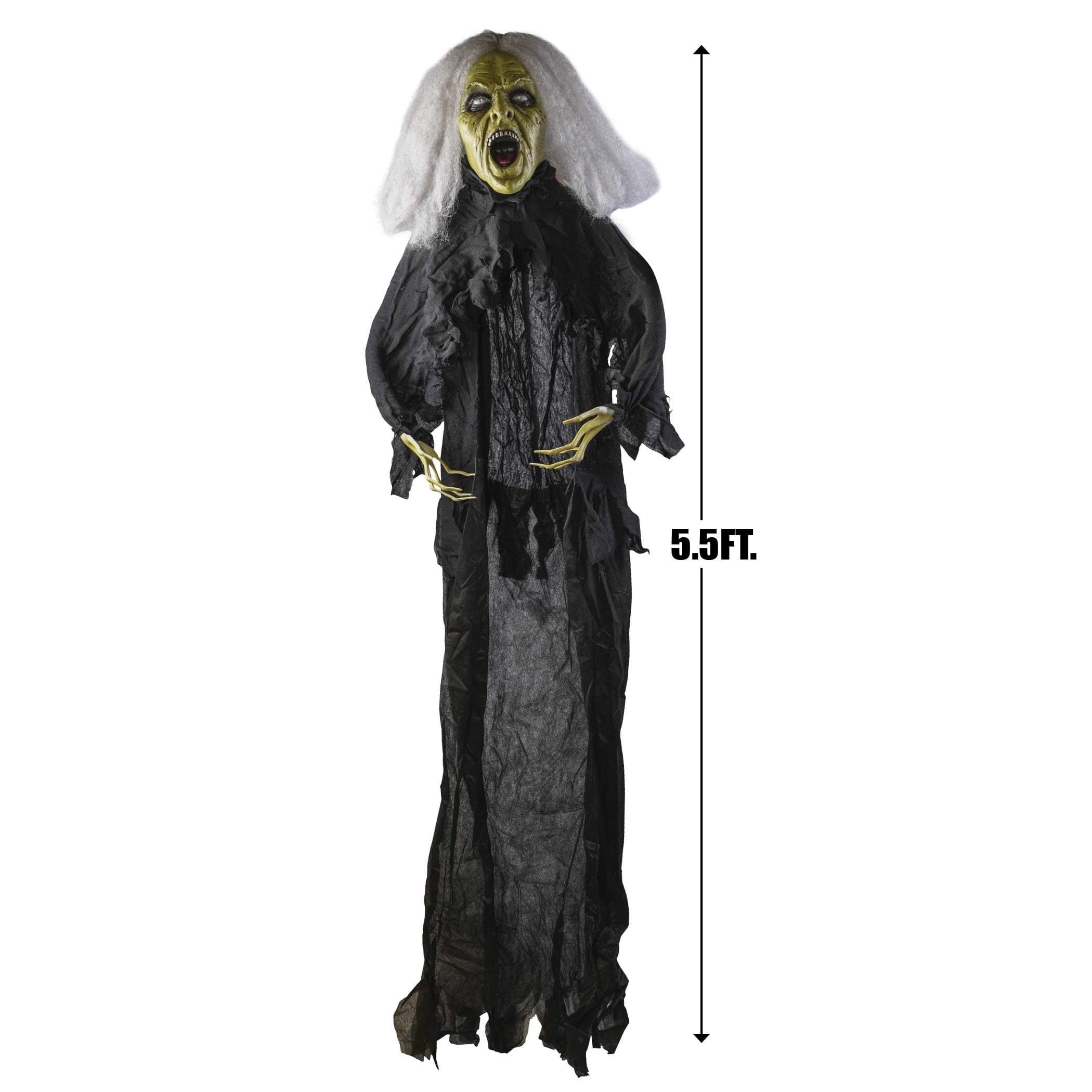 PREXTEX Halloween Decoration Zombie Groundbreaker Gray Haired 66 Inch ...