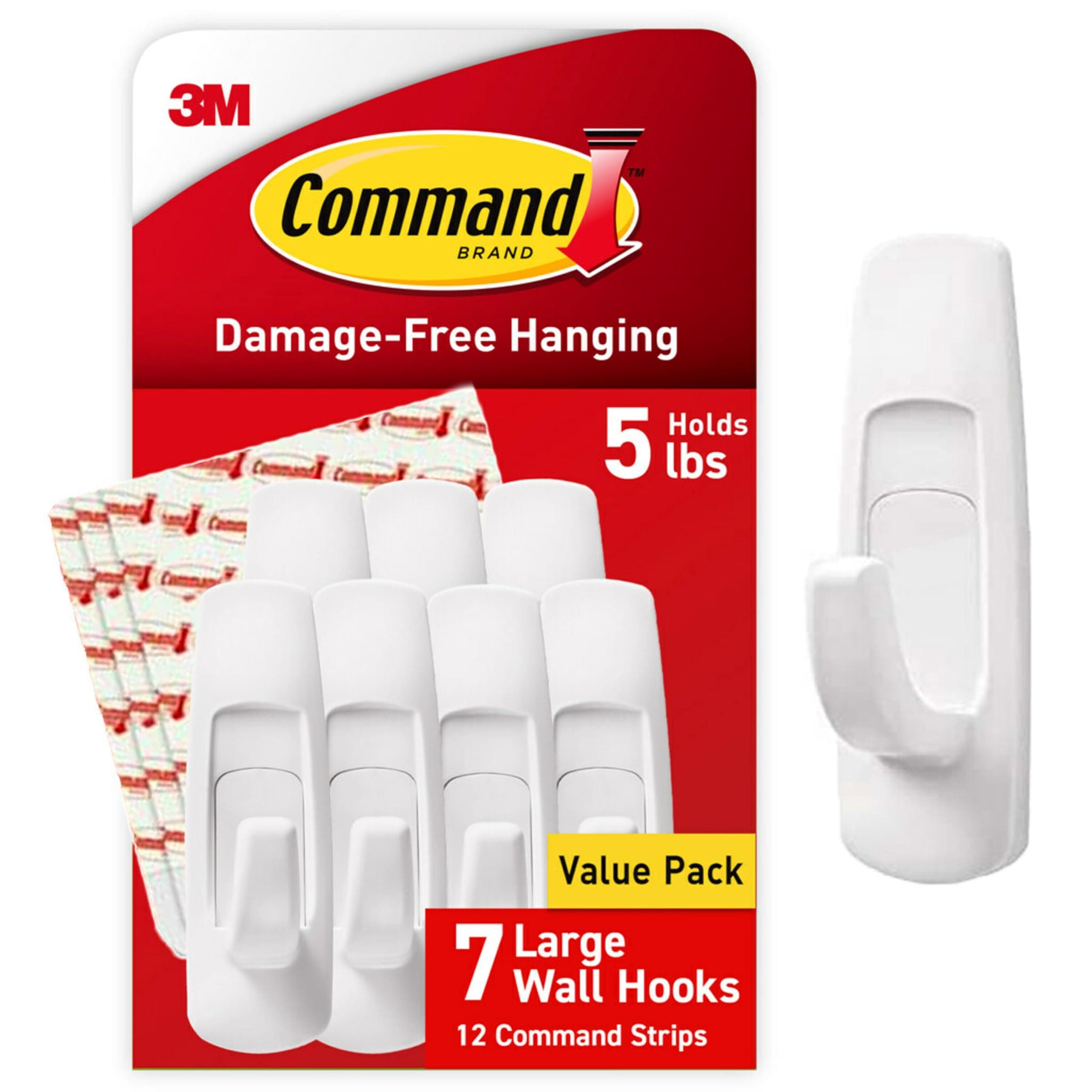 Command Large Utility Hooks, Damage Free Hanging Wall Hooks with ...