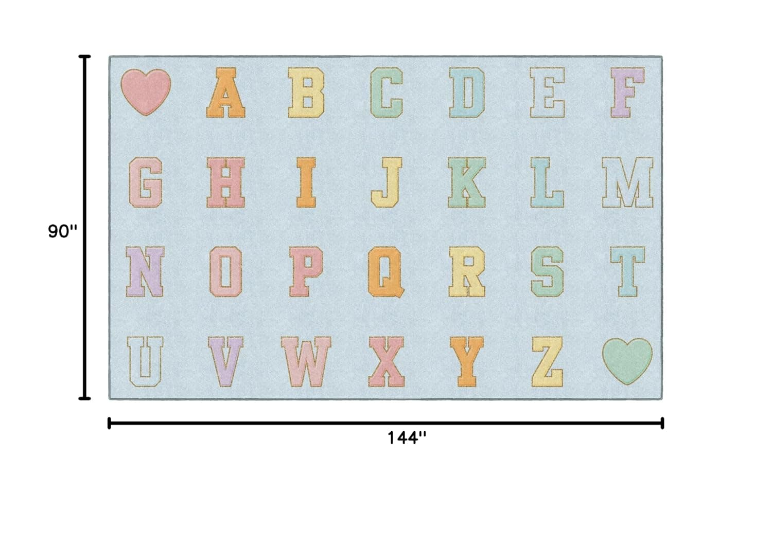 Flagship Carpets Schoolgirl Style Blue Pastel Alphabet Criss-Cross ...