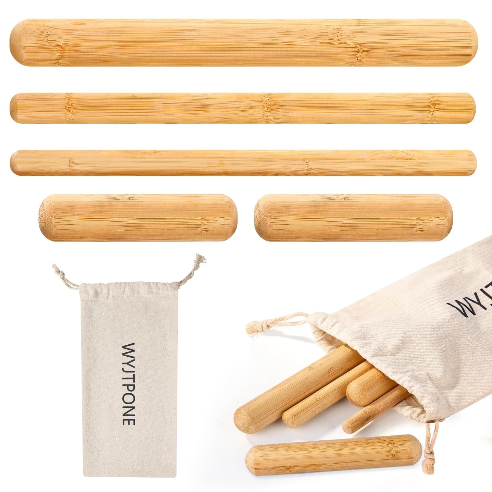 Amazon.com: WYJTPONE 5Pcs Bamboo Massage Sticks Set,Bamboo Guasha ...