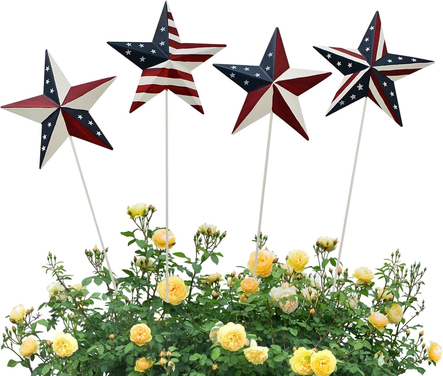 Amazon.com: Metal Garden Stake Set of 4 Patriotic Decor Yard Stakes 4th ...