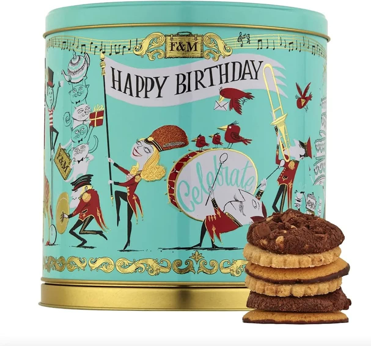 Fortnum and Mason Musical Birthday Biscuit Tin Selection Gift Present ...