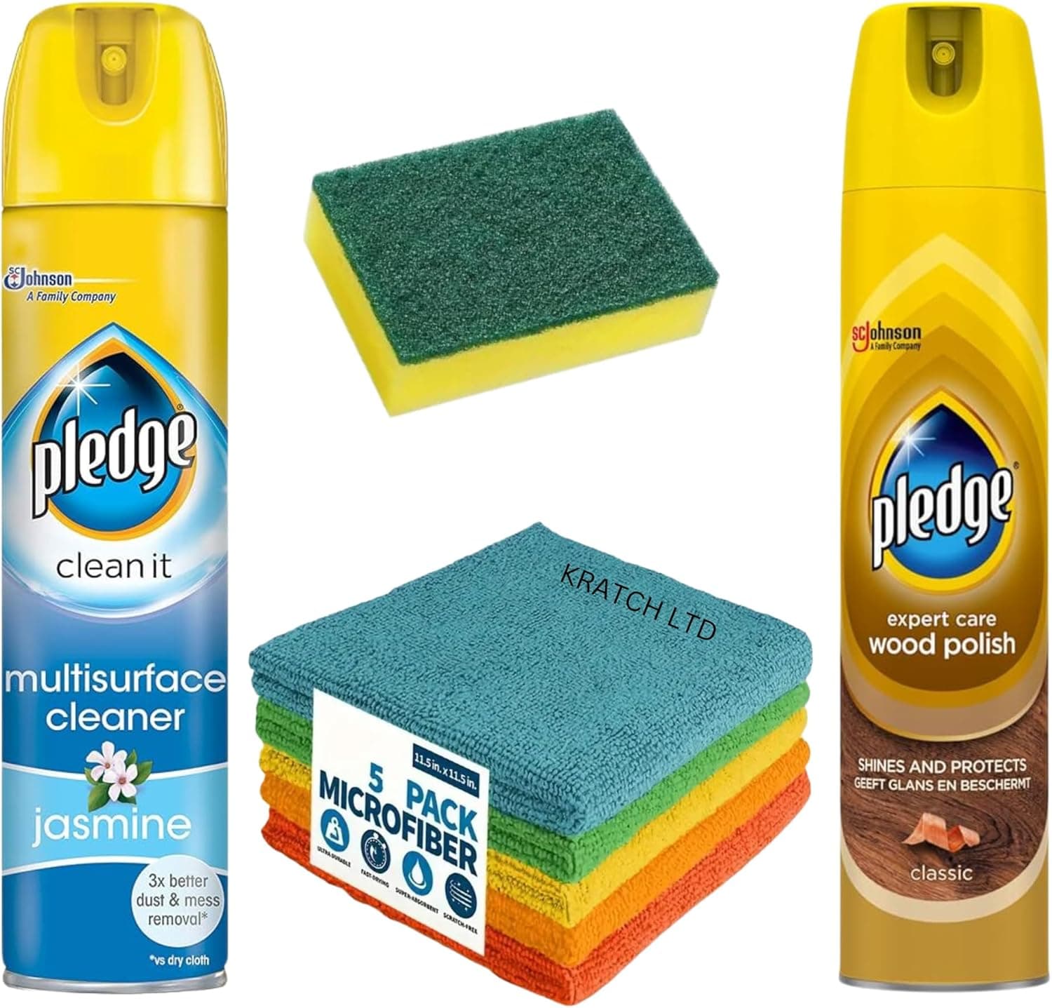 Pledge Cleaning Bundle: Multi-Surface Cleaner & Furniture Polish Spray ...