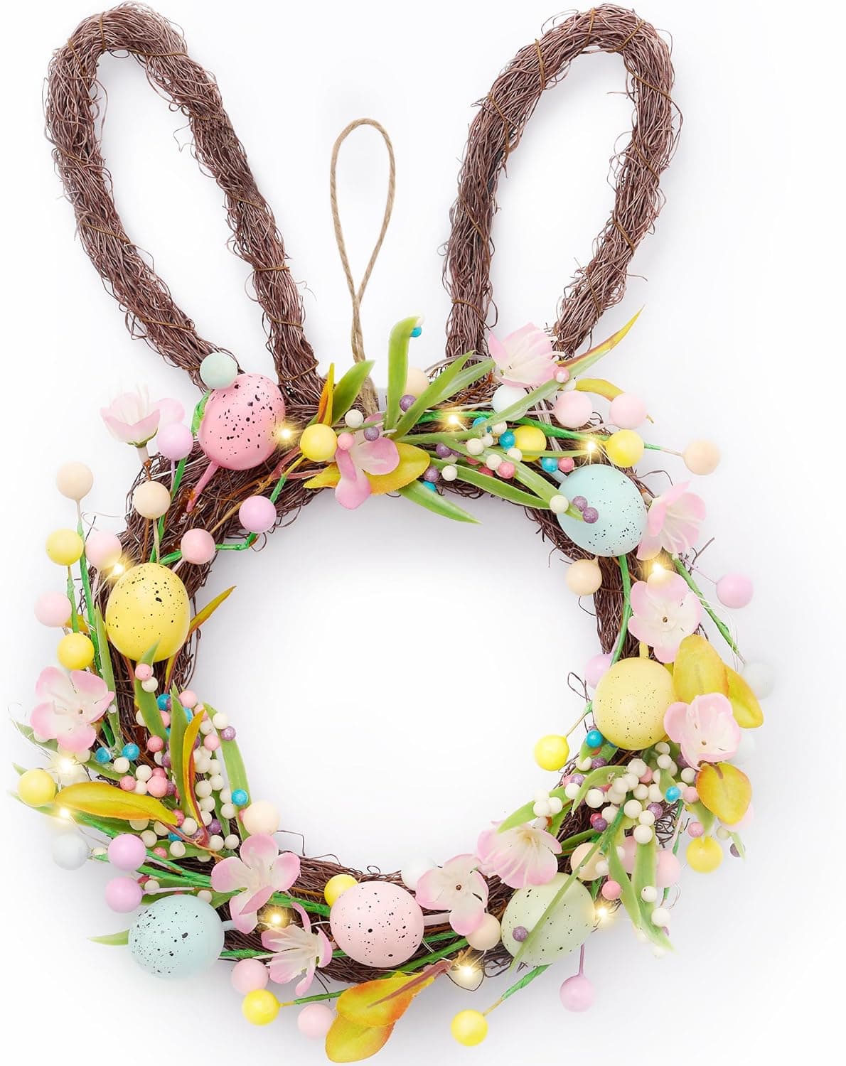Amazon.com: Valery Madelyn Easter Bunny Wreaths for Front Door with ...