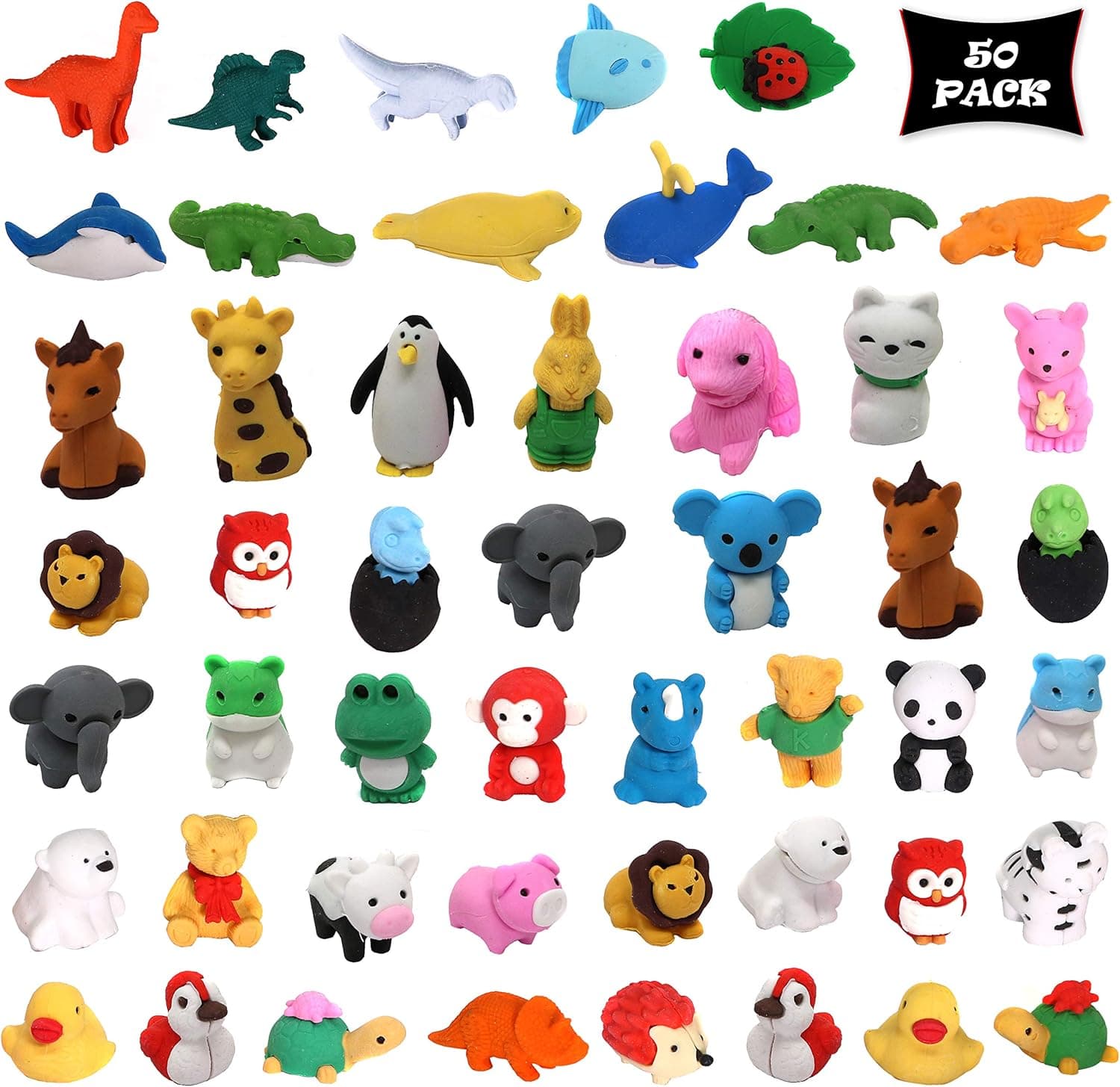 Amazon.com: Smart Novelty Animal Erasers for Kids Party Favors ...