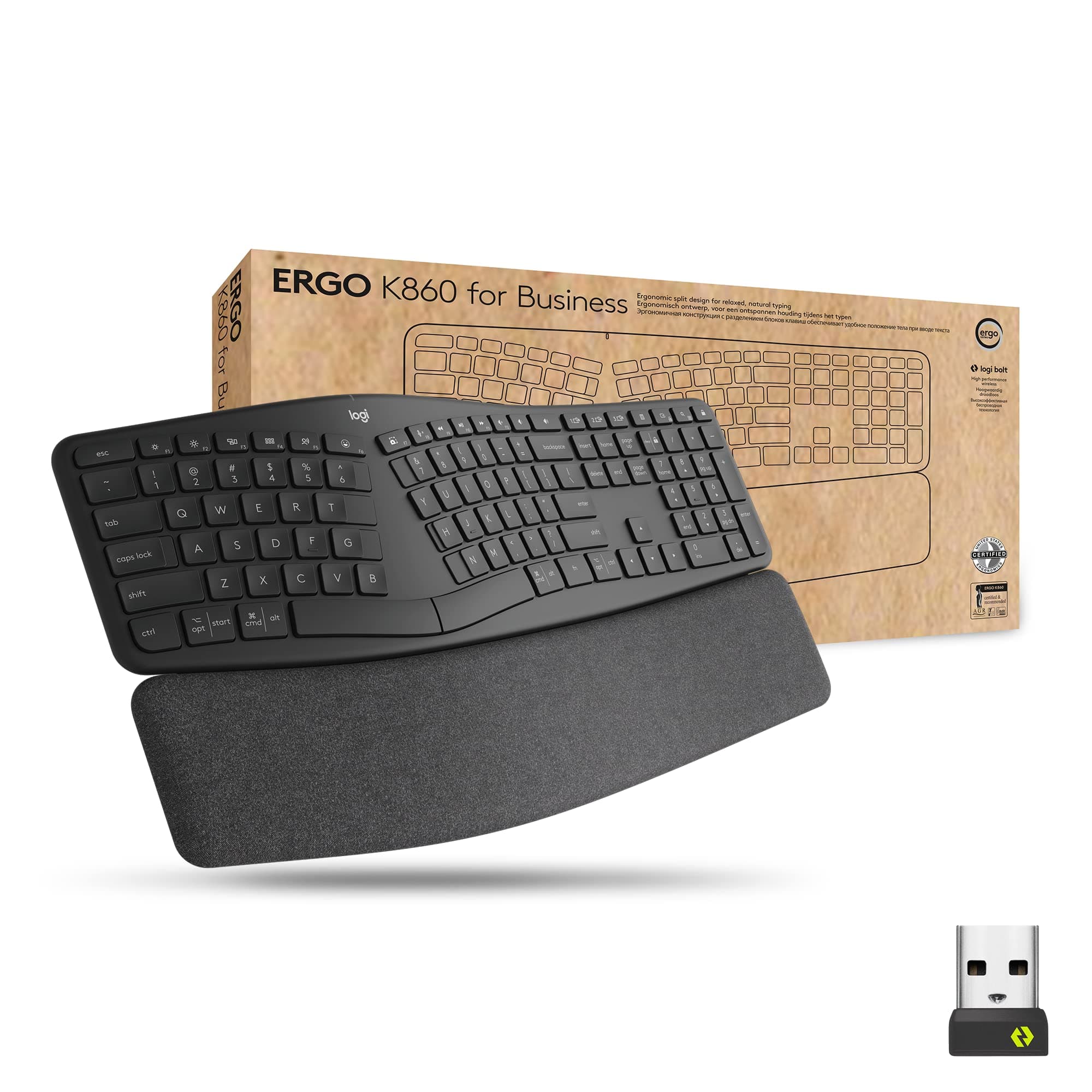 Amazon.com: Logitech Ergo K860 Split Wireless Keyboard for Business ...