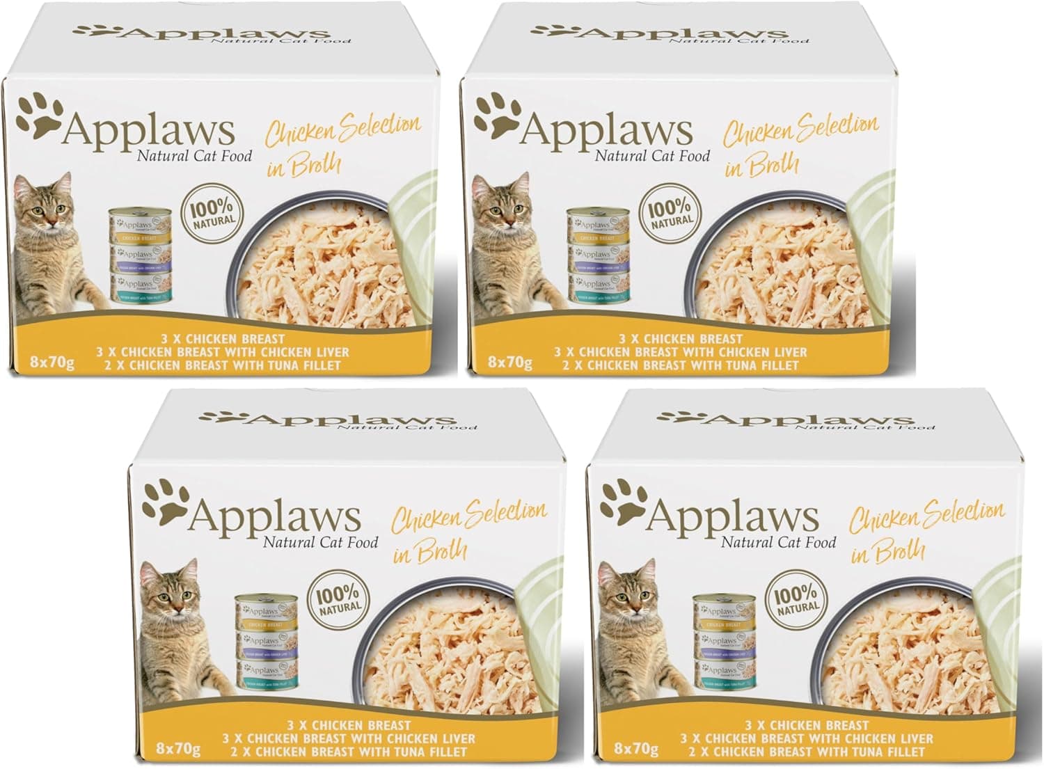 Applaws 100% Natural Wet Cat Food Mixed Variety Chicken Selection in ...