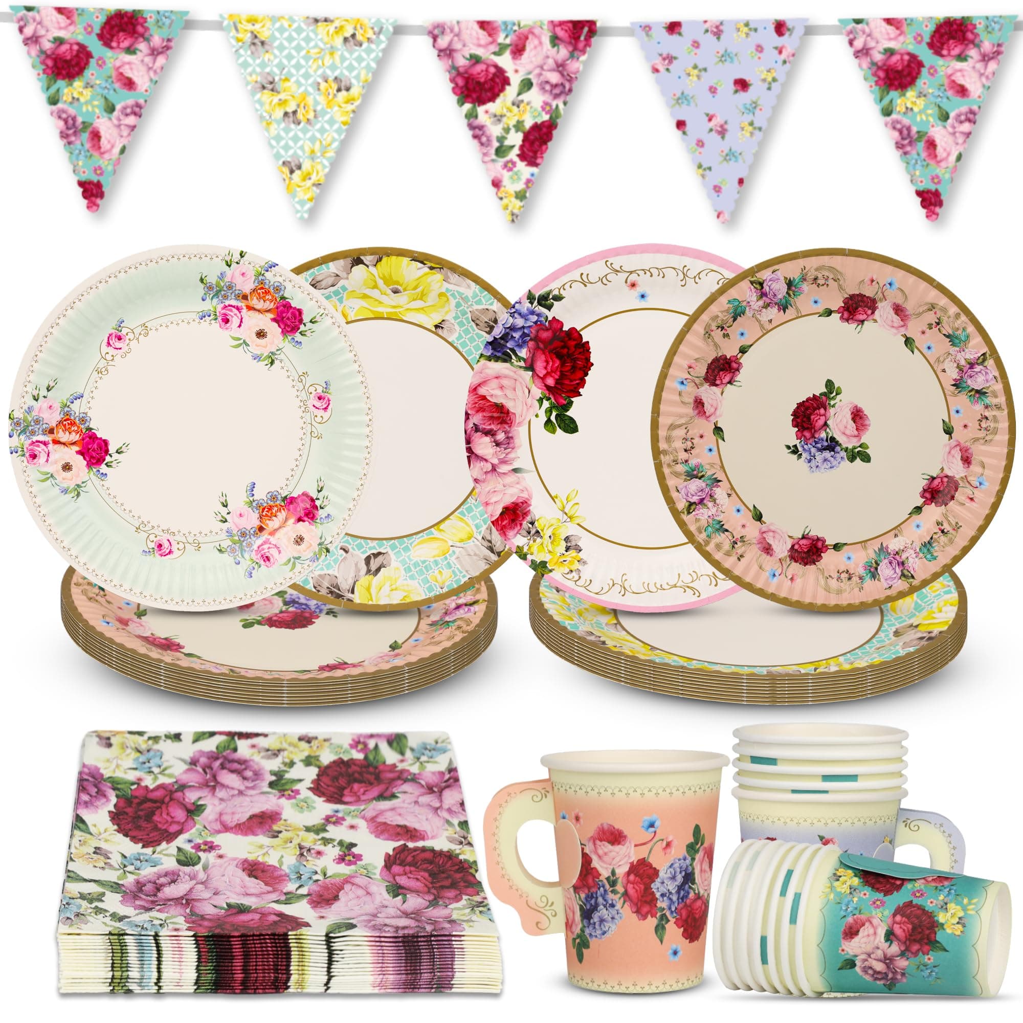 Amazon.com: Talking Tables Floral Afternoon Tea Party Decorations for ...