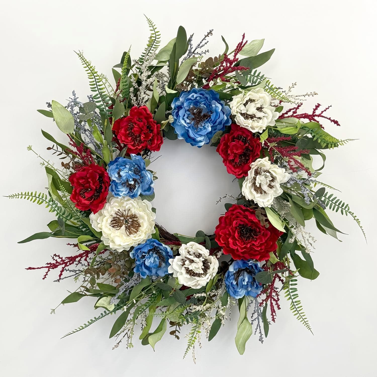 Amazon.com: 24 Inch Patriotic Wreaths for Front Door, 4th of July ...