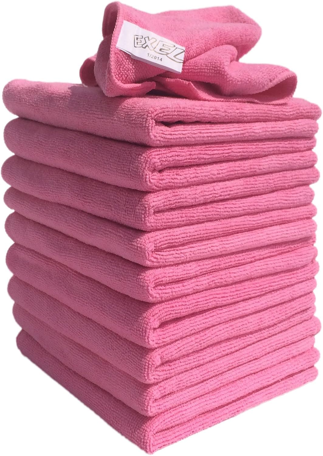 10 Pack of Pink Lint Free Microfibre Exel Super Magic Cleaning Cloths ...