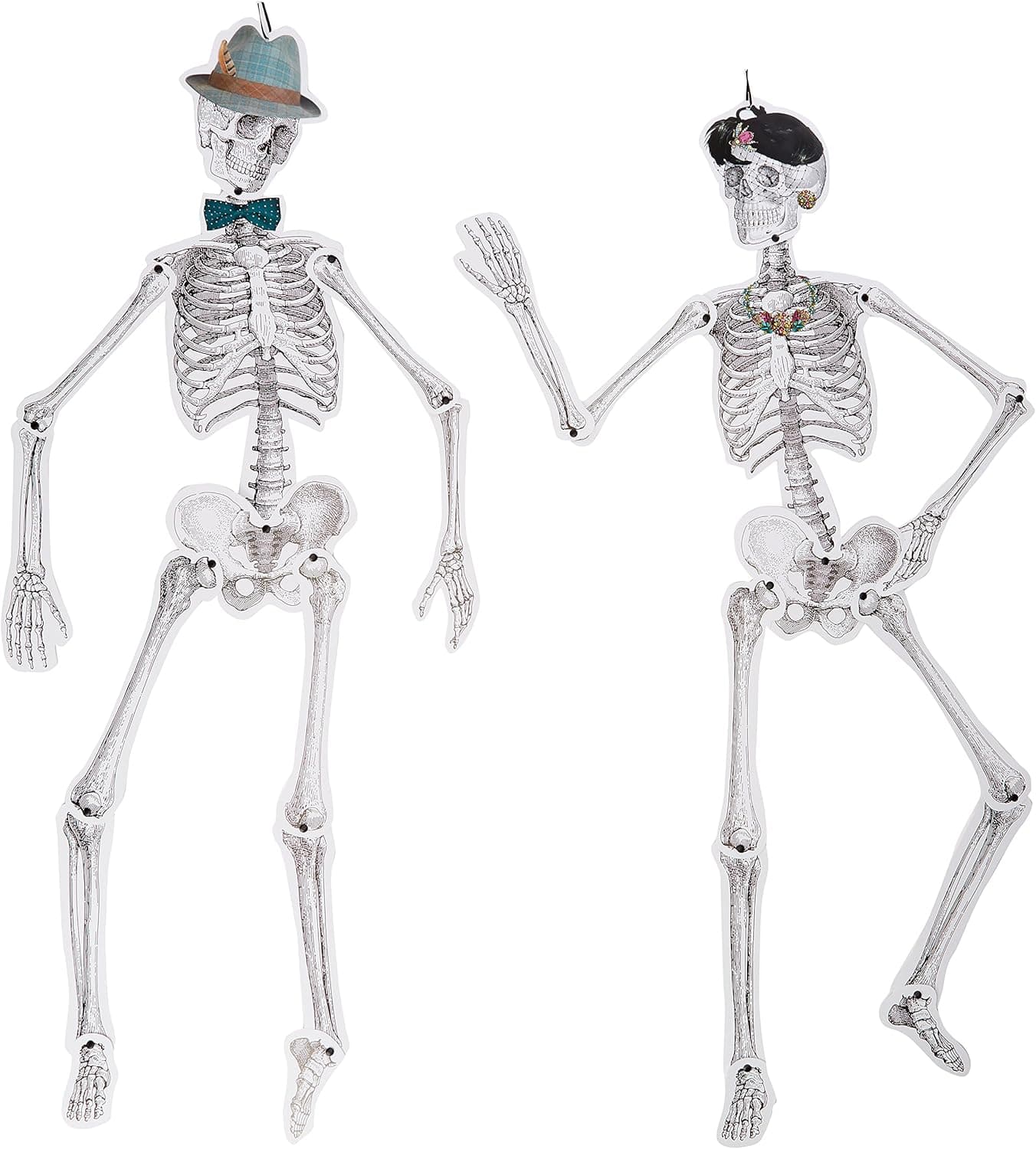 Talking Tables Skeleton Crew Hanging Skeleton Decorations for Halloween ...