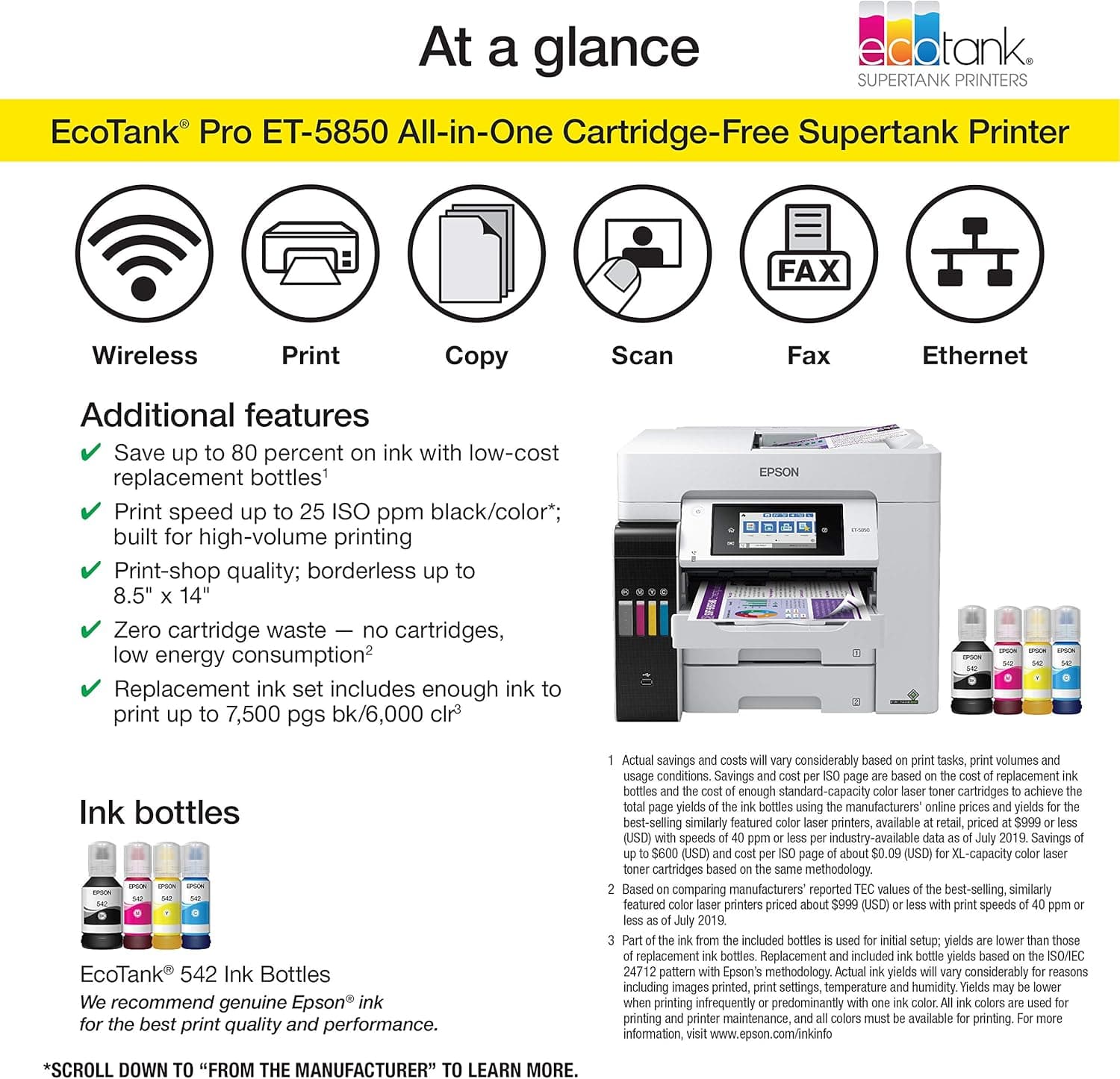 Epson EcoTank Pro ET-5850 Wireless Color All-in-One | Ubuy Australia
