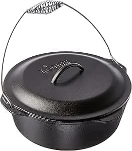 Lodge 8.52 litre / 9 quart Pre-Seasoned Cast Iron Dutch Oven/Casserole ...