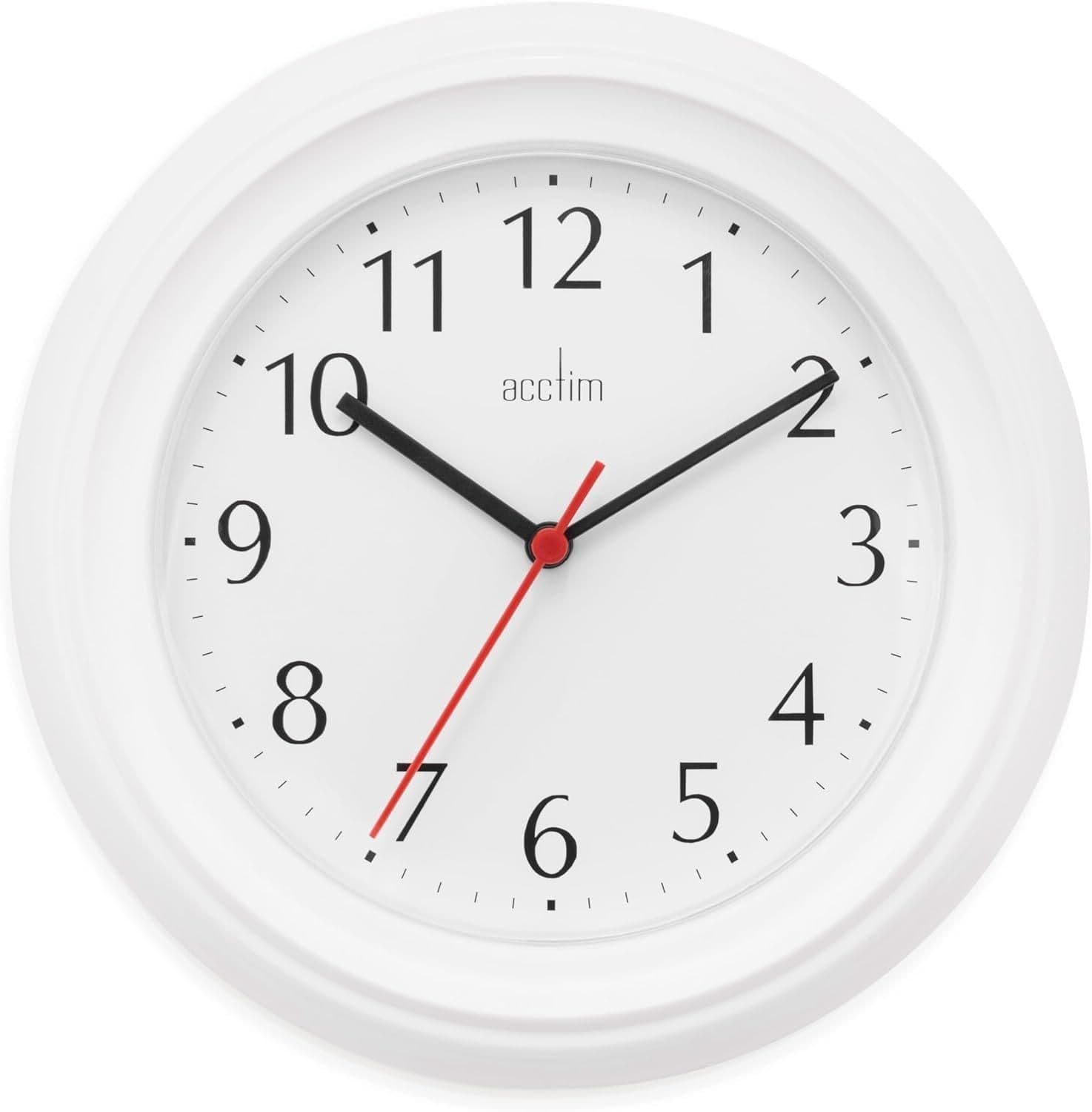 Clocks | Wycombe Kitchen Wall Clock Quartz Arabic Numerals 22cm | Acctim