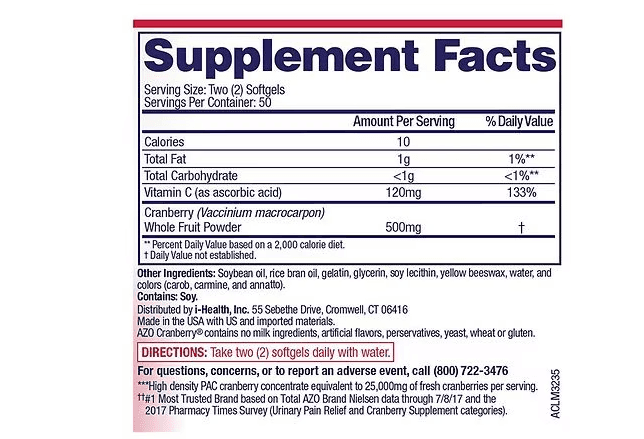 AZO Cranberry Urinary Tract Health, Dietary Supplement, Tablets 50ct ...
