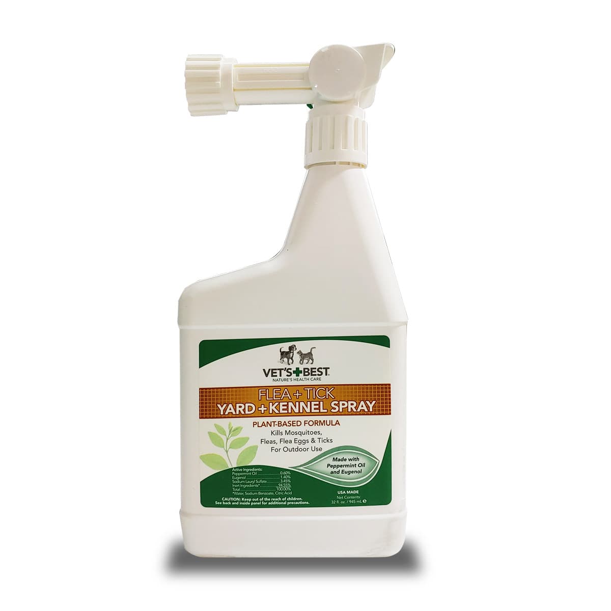 Vet's Best Flea + Tick Yard & Kennel Spray (32 oz) - Naturally For Pets