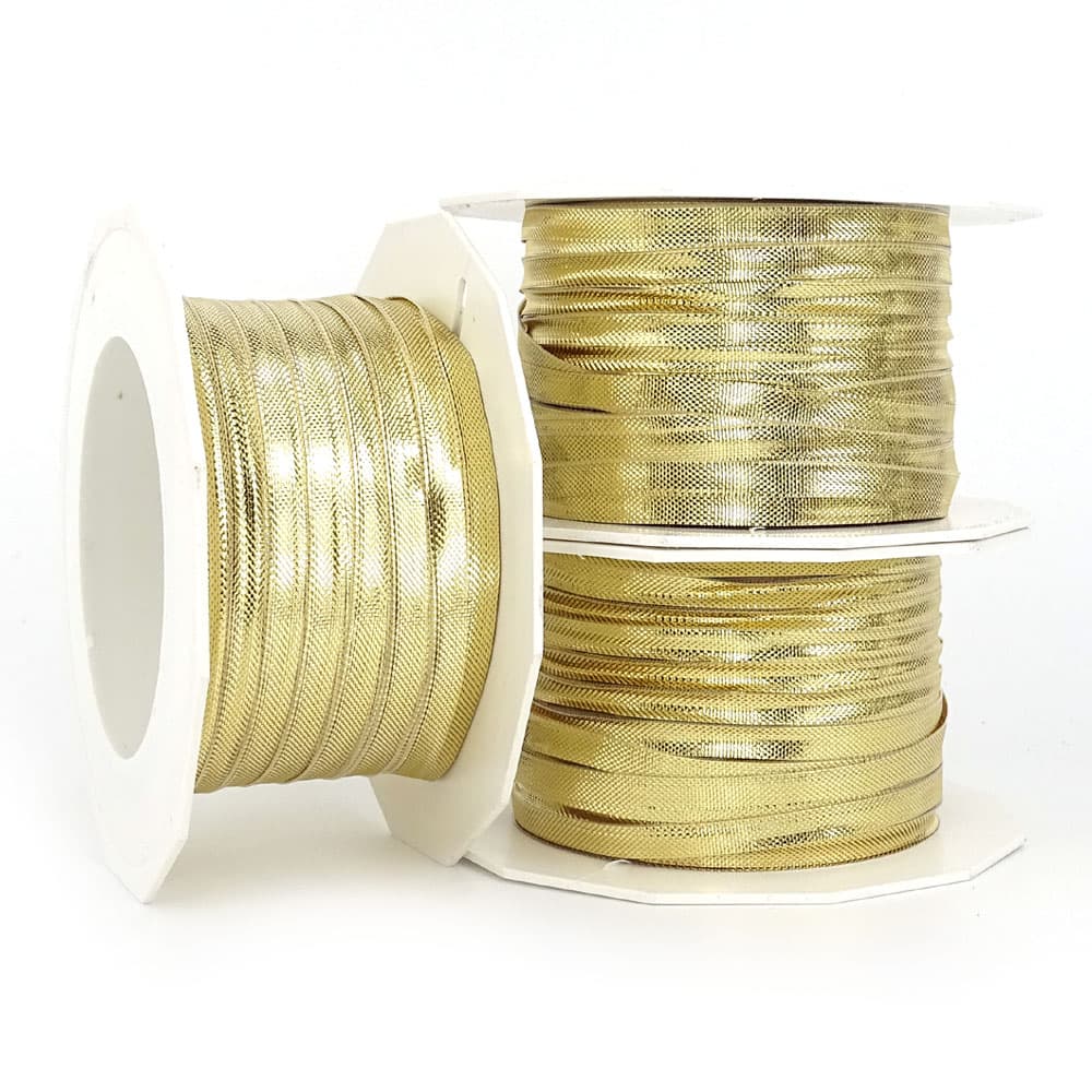 5mm Metallic Gold Ribbon x 50m Roll