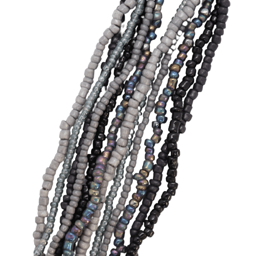Assorted Seed Bead Strand - Midnight Black - Riverside Beads