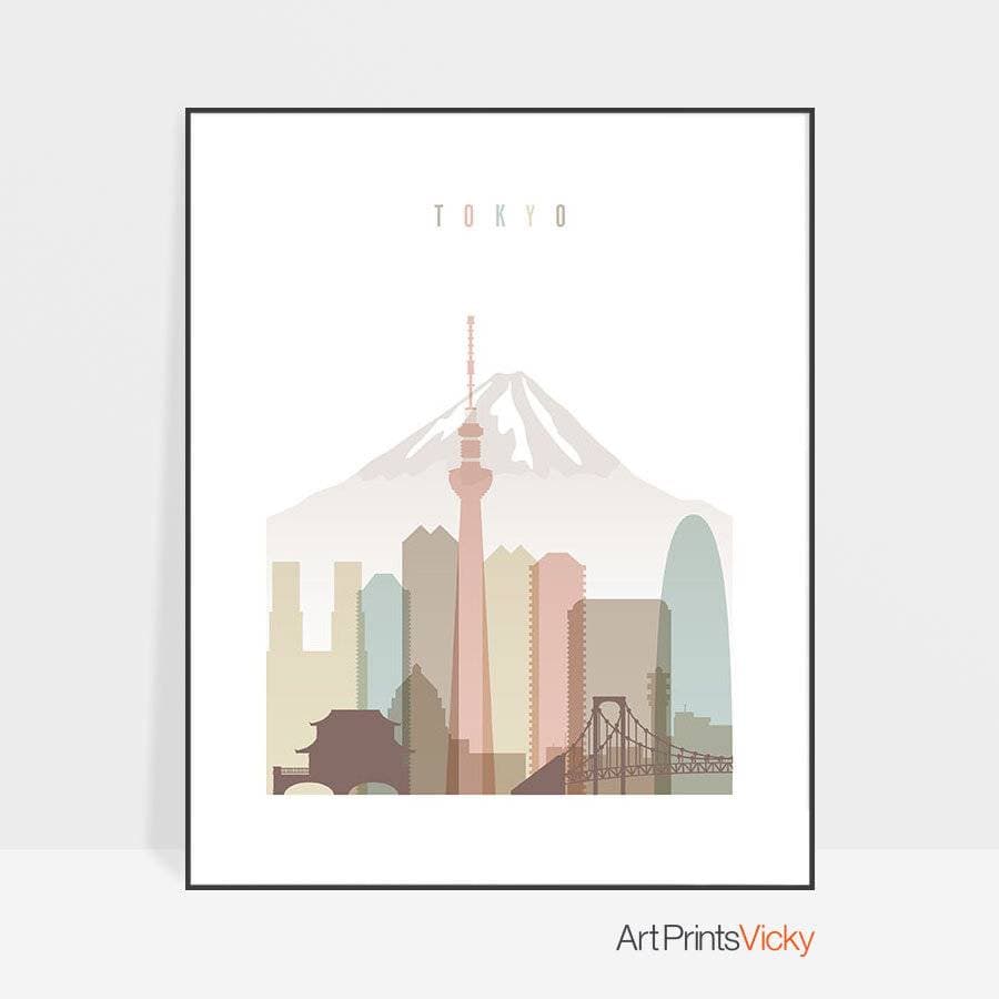 Tokyo Decor Wall Art, Tokyo, Tokyo Skyline Print, Japan Cityscape ...