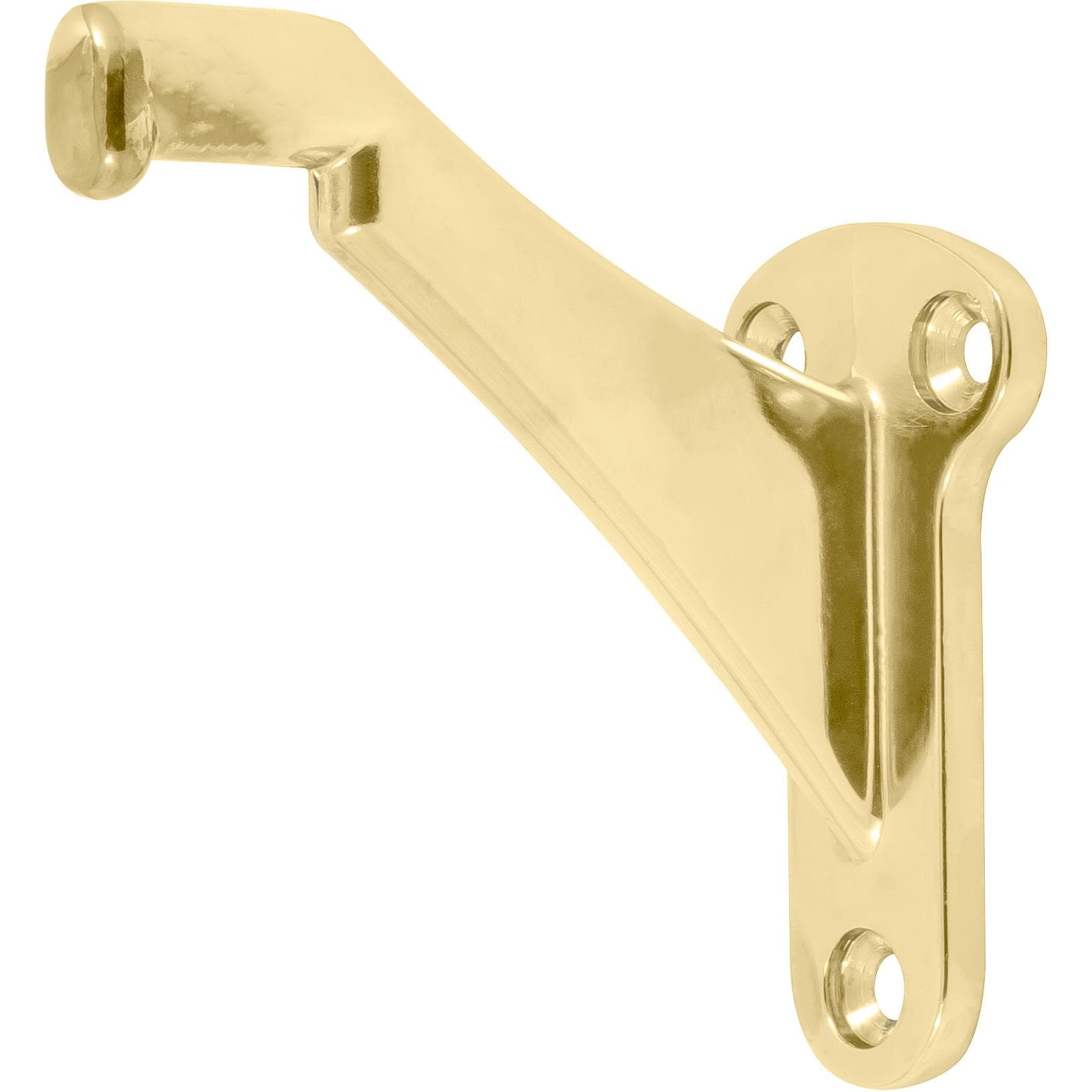 Heavy-Duty Handrail Bracket - Polished Brass