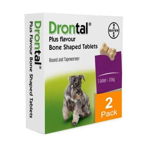 Drontal Tasty Bone Tablets for Dogs - 2 Pack - Shop Pet Care