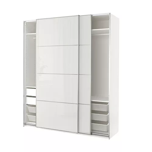 IKEA Puerto Rico - PAX/HOKKSUND wardrobe with sliding doors, white/high ...