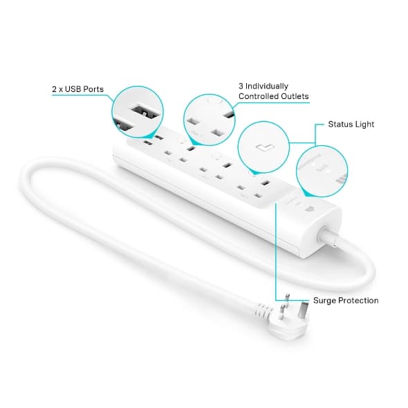 KP303 | Kasa Smart Wi-Fi Power Strip, 3-Outlets | TP-Link United Kingdom