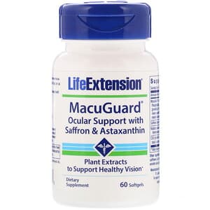 MacuGuard, Ocular Support with Saffron, 60 Softgels, Life Extension ...