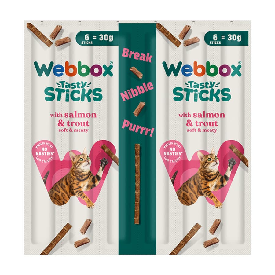 Webbox Tasty Sticks Cat Treats Salmon & Trout 6pk - Rookes Pet Products
