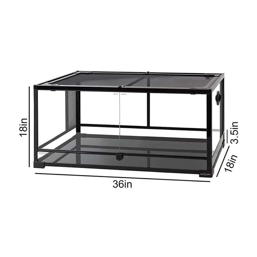 Reptizoo - Reptile Glass Terrarium - 36x18x18'' - Underground Reptiles