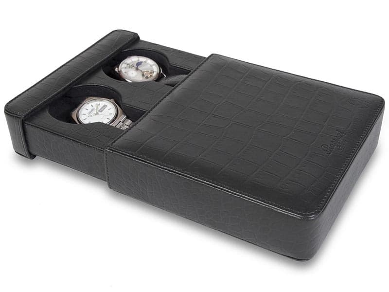 Double Watch Slipcase Travel Box L105 Rapport Portman Black