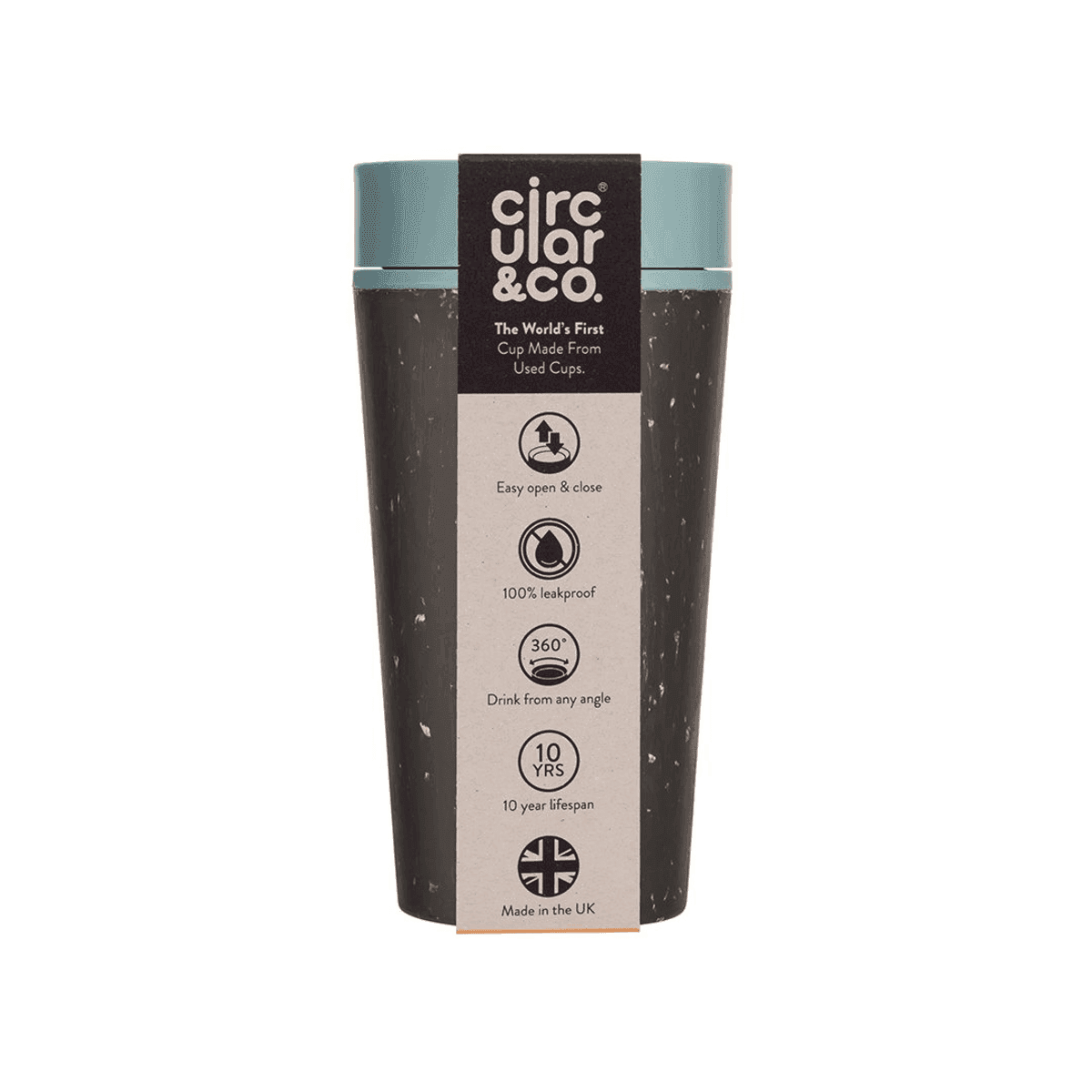 Circular & Co Reusable Coffee Cup (black/blue) - All Things Coffee