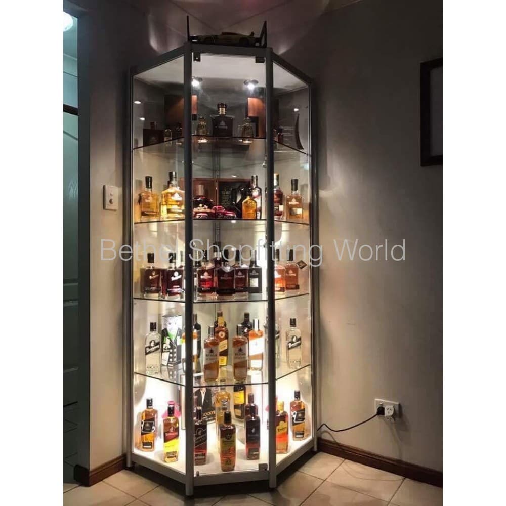 LED Corner Glass Display Showcases Cabinet