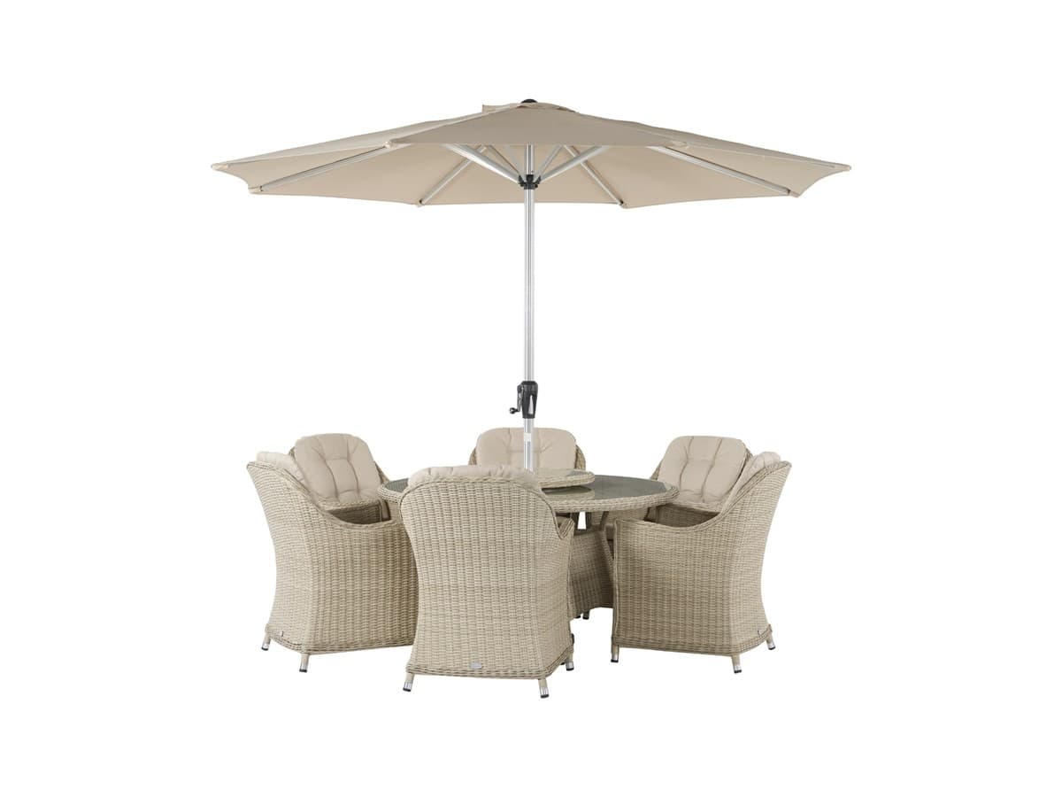 Bramblecrest Monterey 6 Seat Dining Set In Dove Grey Weave