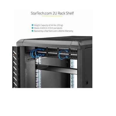 StarTech.com 2U Server Rack Cabinet Shelf Black | Cables Online