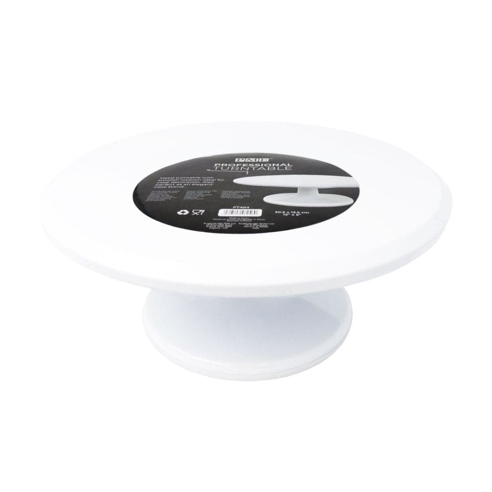 12" White Professional Turntable | PME Rotating Cake Decorating Stand