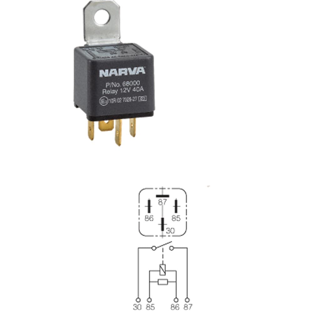 NARVA RELAY 4PIN 12V 40A NORMAL OPEN - Collier & Miller
