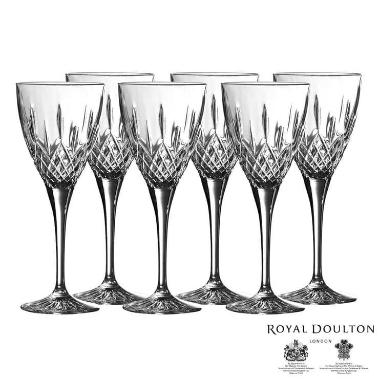 Royal Doulton Earlswood Crystal Wine Goblets, Set of 6 | Costco UK
