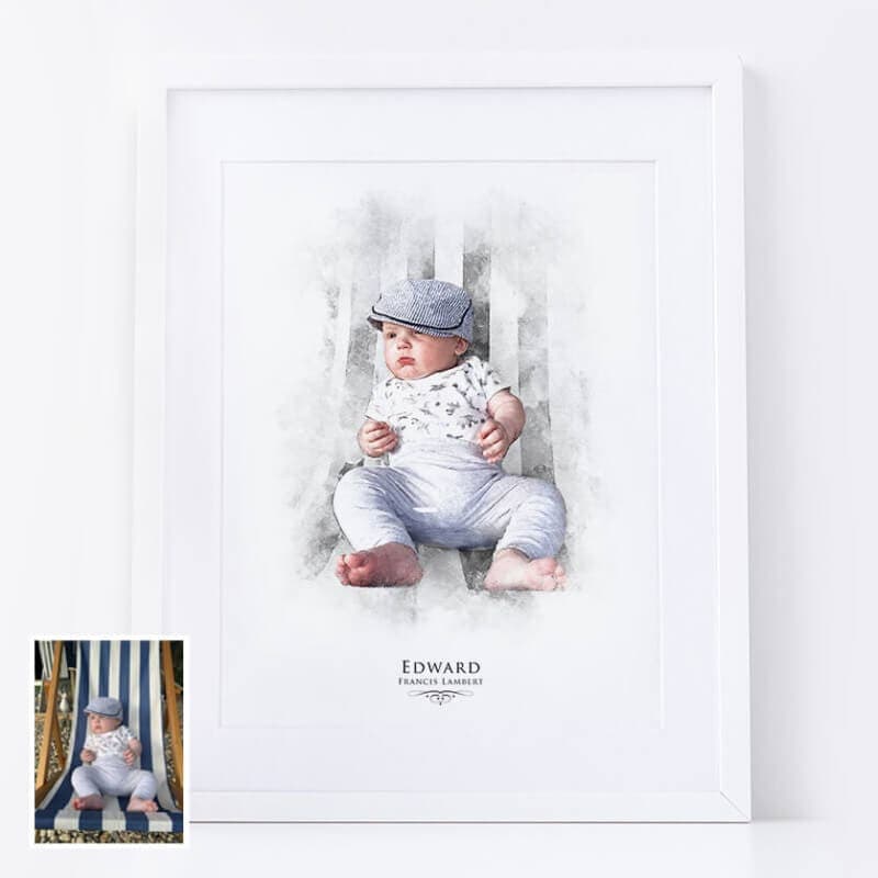 Personalised Child Portrait Canvas Print by Bags of Love
