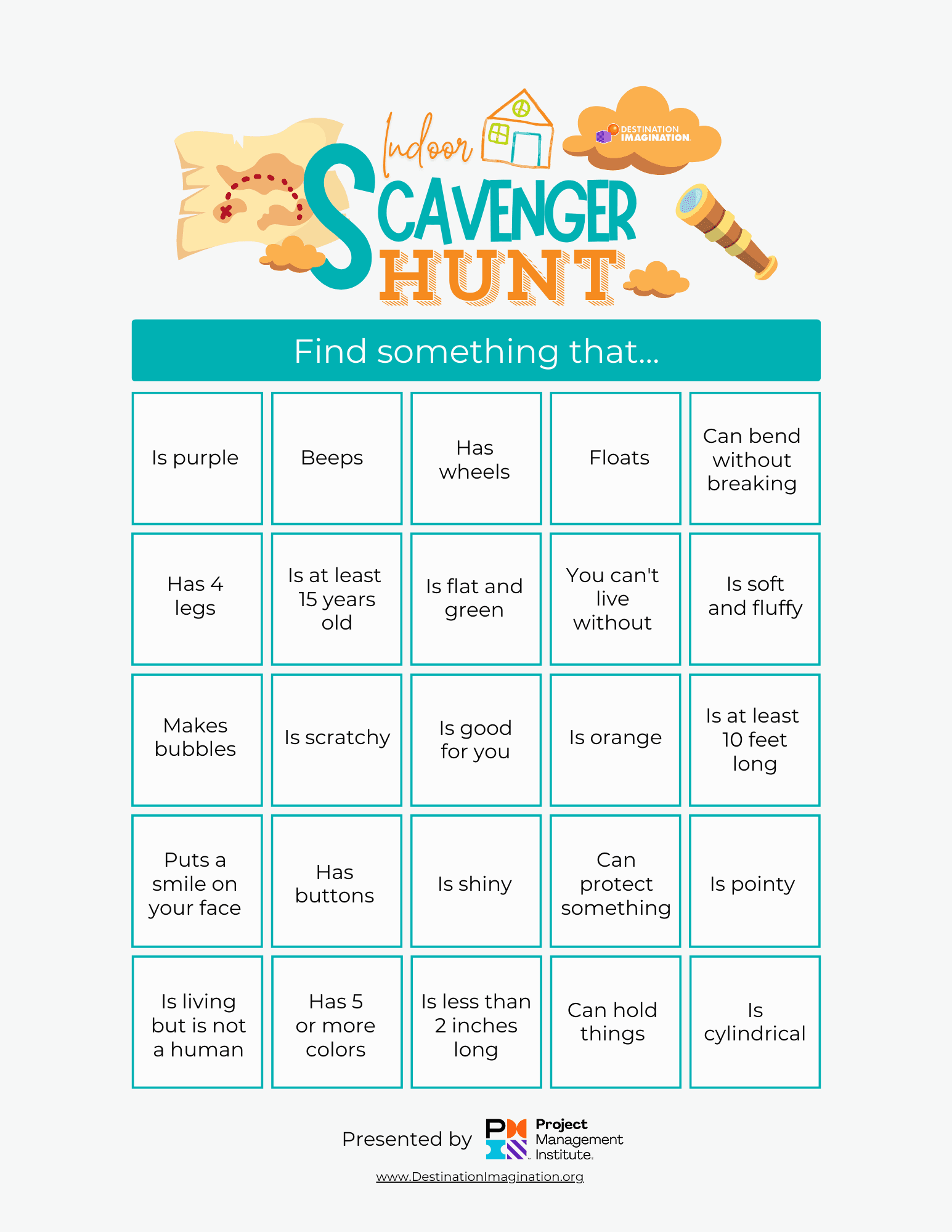 Indoor Scavenger Hunt Mindfulness Activity For Kids: Fun Indoor