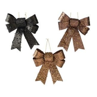 Glitter Bows - 11.5cm x 10.5cm - Pack of 3 | DZD