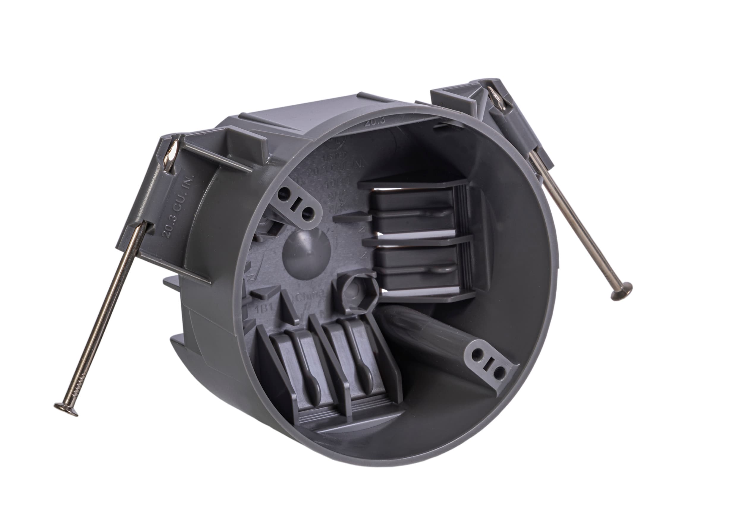 1 Gang New Work Round Ceiling Electrical Box 20 Cubic Inches